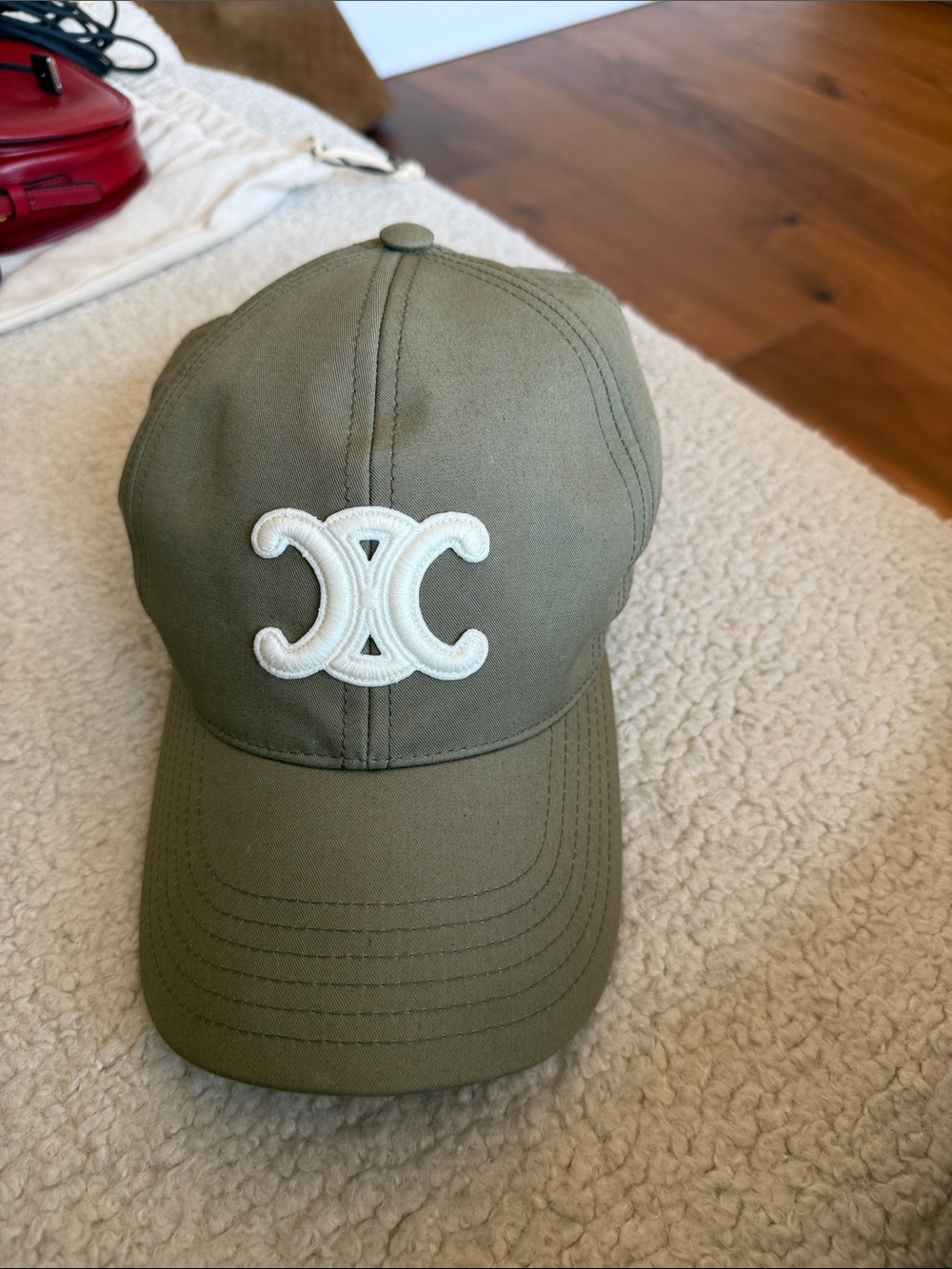 CELINE 100% Cotton Triomphe Logo Baseball Cap Hat
